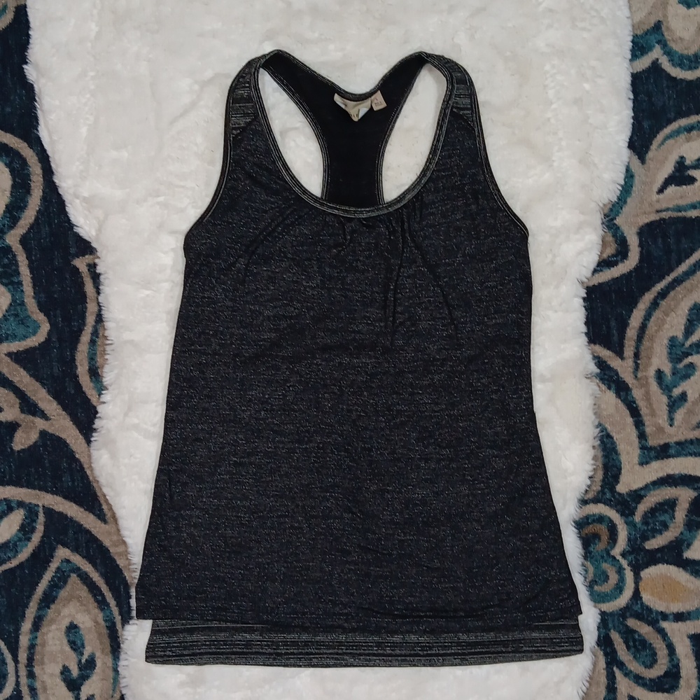 Athleta royal pigeon black gray athletic racer back tank top womens sz small